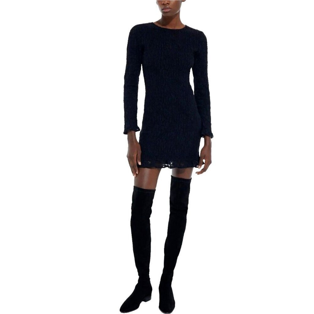 THE KOOPLES Short Black Lace Dress S Bodycon cocktail - Picture 2 of 9